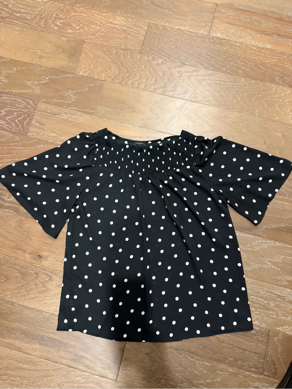 Ann Taylor Black and White Polka Dot Top